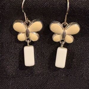 Elegant Cream Butterfly Earrings